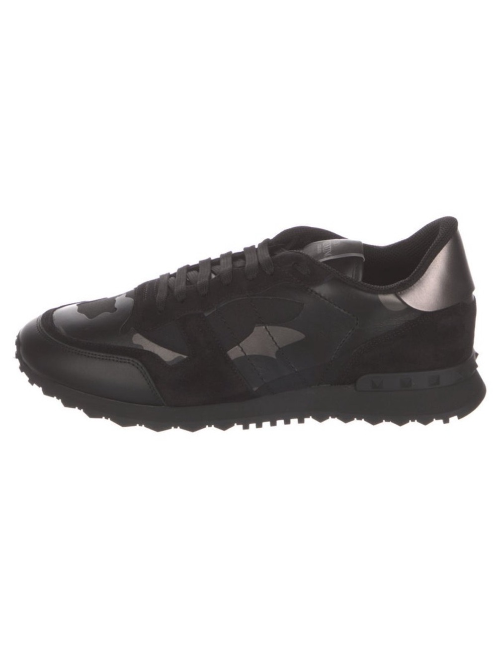Valentino Black Camouflage Trim Men's Sneakers